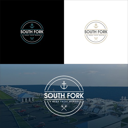 Design logo for newest and greatest mega-yacht marina in yachting capital of world.  Onward work. Design by Kharis.id