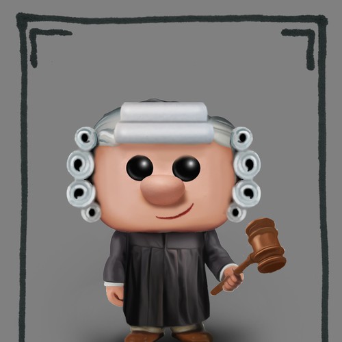 Create a kid-friendly Judge character to be made into a plush toy! Design by Senshi11