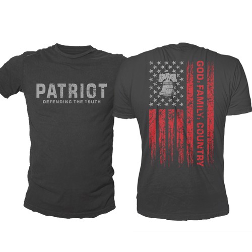 Develop a patriotic shirt that represents: The individual patriot, God, Family, Country Design by -Diamond Head-