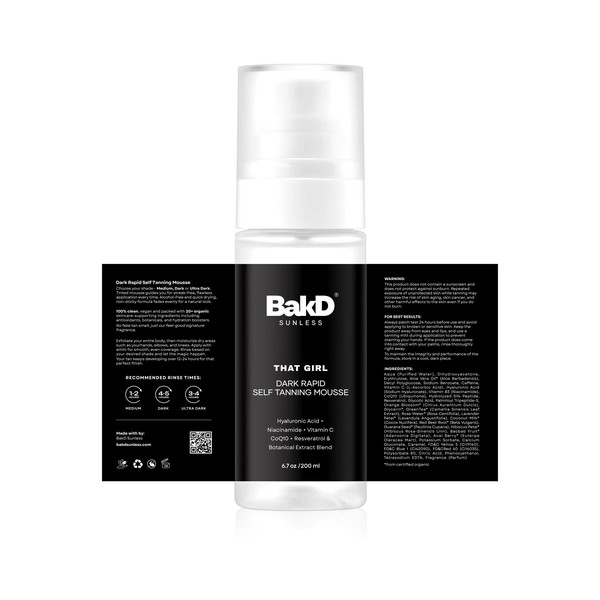 BakD Sunless Self Tanning Mousse