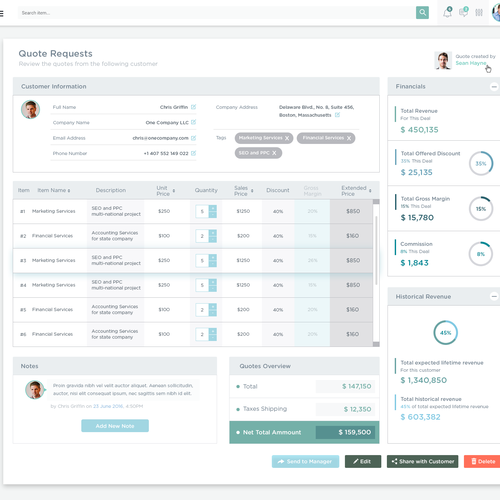 UI/UX Design for a Price Quoting Software Design by teoser