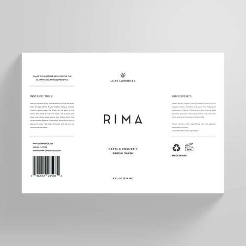 Minimalist Label for a luxury brand of cosmetic brush washes Design by hamdanas