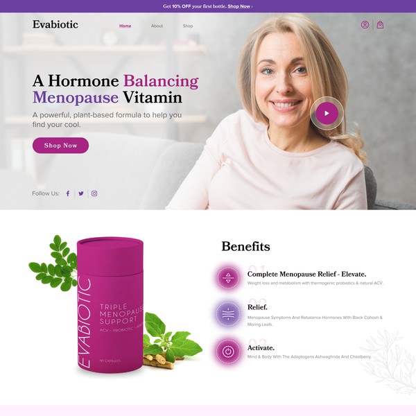 US multivitamin brand modern engagging website design