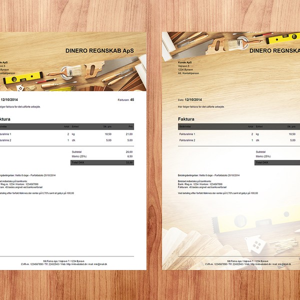 Design by Gabor Heidt titled "Invoice design"