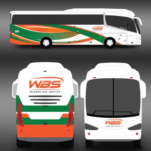 Charter Bus Graphics Incorporating Company Logo Competition Design by Kiky Rizki