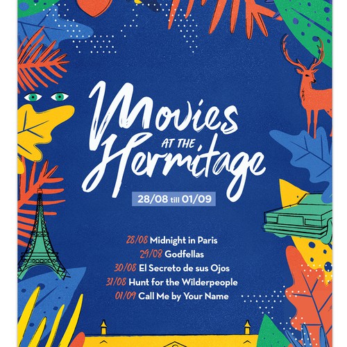 Fun, colorful and laid-back poster for outdoor film festival in historical Amsterdam Design von JGD_Design