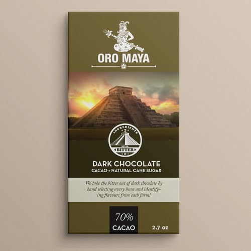 2 INGREDIENT, PURE CHOCOLATE BAR PACKAGE Design by Ideera