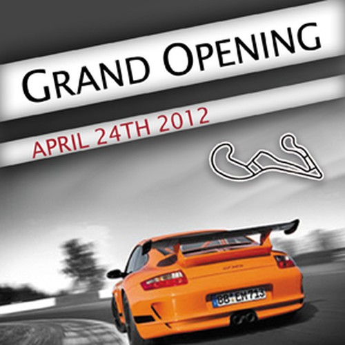 Decal sign for opening day at motorsports club track Design by ivanam07