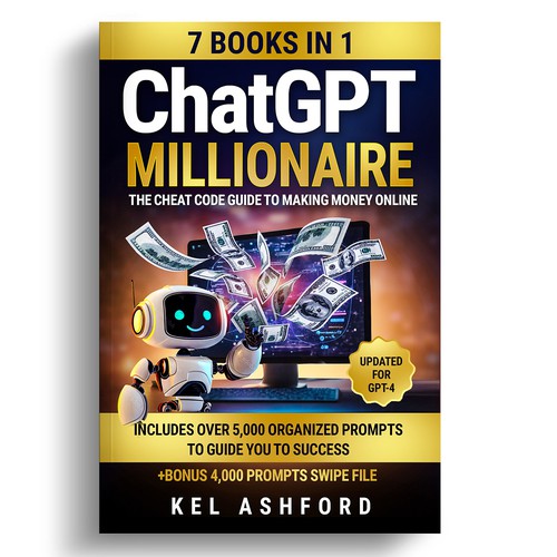 Design a ChatGPT book cover on wealth mastery, making wifi money, and achieving financial freedom. Design by ruddyncang