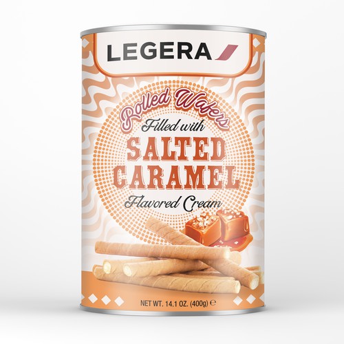 LEGERA Wafer Rolls Pack 125 gm - Salted Caramel Design by Nirmana92