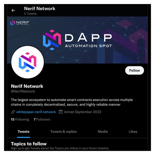 Twitter background design for blockchain project Design by Wisden