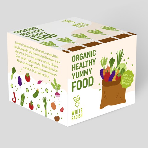 WHITE RADISH-meal prep box Design by Radmilica