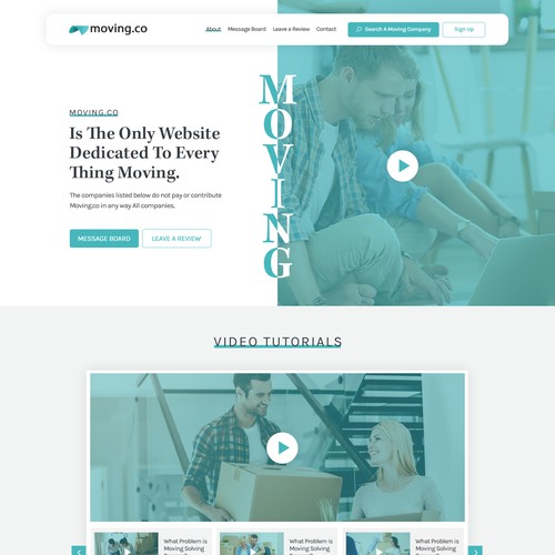 web page for moving related website Design by Webwooter™