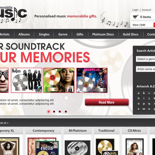 New banner ad wanted for Memorabilia 4 Music Réalisé par samuele
