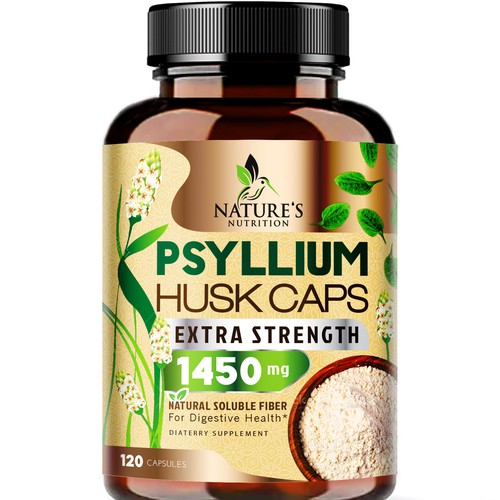 Natural Psyllium Husk Capsules Design needed for Nature's Nutrition Design by agooshe