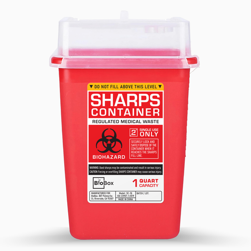 BioBox Sharps Container Label Layout Design by Sebastian Rubio