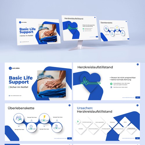 Help me create a modern PowerPoint template for first aid courses Design by Neha Shrimal