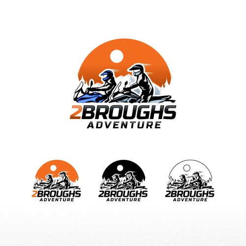 2Broughs Adventure Motorcycle Logo Réalisé par srontovs