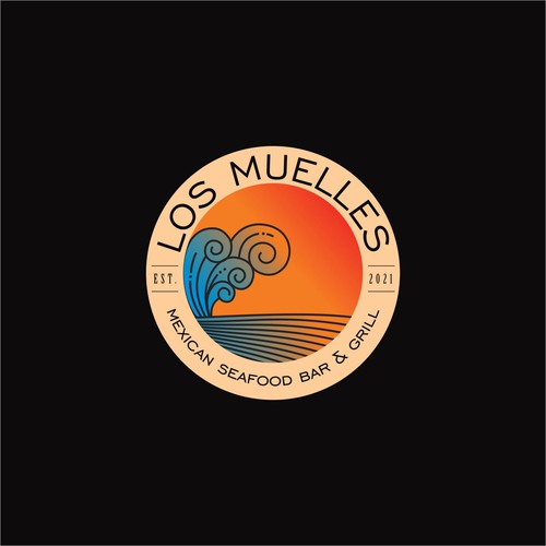 Coastal Mexican Seafood Restaurant Logo Design Diseño de Anthem.