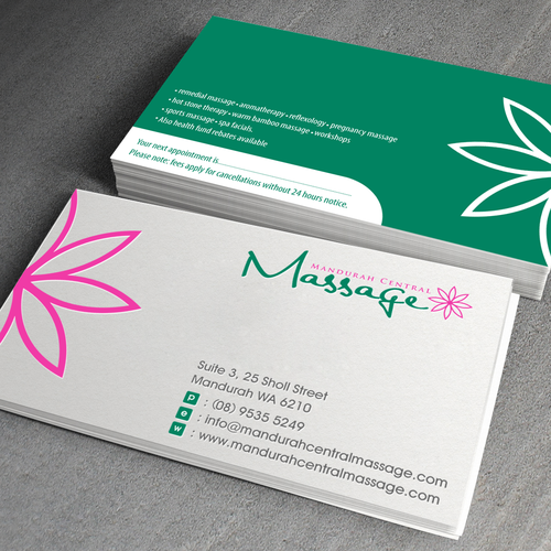 massage therapy images for business cards