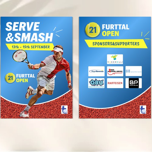 Aces & Action: Cool Flyer for a Tennis Tournament Design by TZ. Design