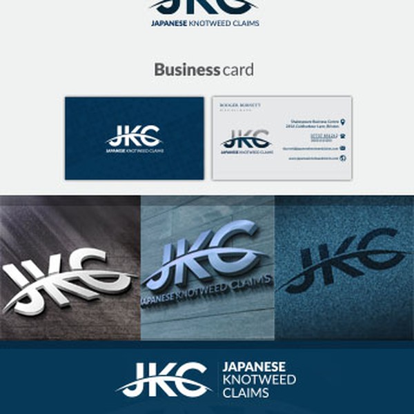 Design a logo and business card for a new legal company specialising in Japanese knotweed claims