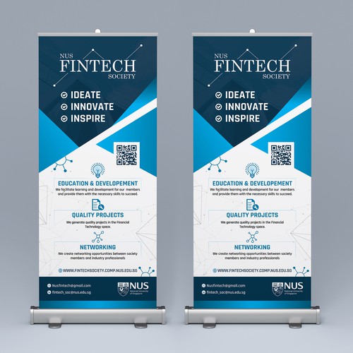 Fintech society standing banner design Design by Rocket Zone