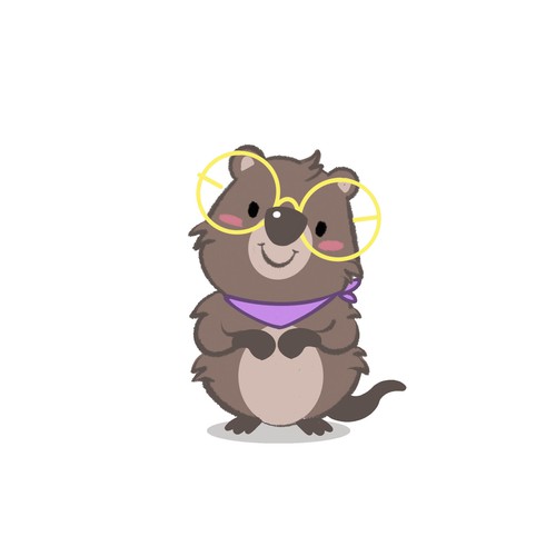 Quokka (the happiest animal in the world) mascot for AI powered wellness app Design by majavillosa