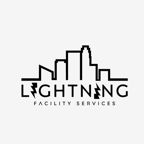 Cool logo using a lightning bolt for commercial maintenance/cleaning company. Design by HadiArts