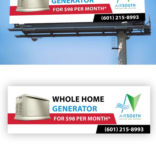 Create a billboard offering a whole home generator Design by Studio Eight