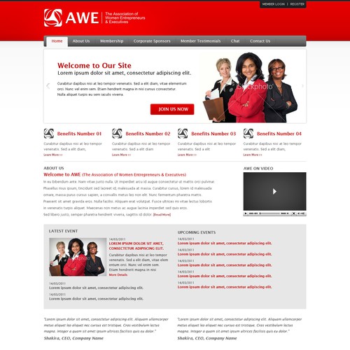Create the next Web Page Design for AWE (The Association of Women Entrepreneurs & Executives) Diseño de xandreanx.