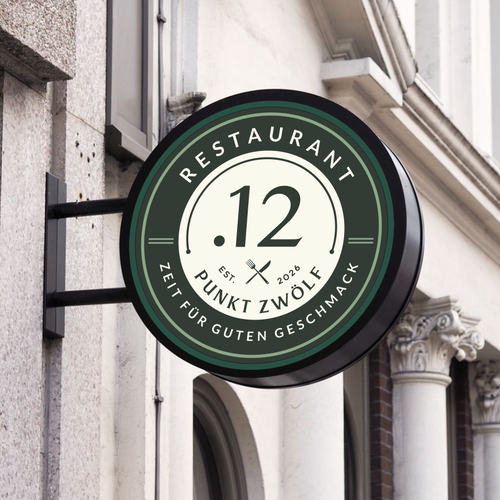 "Entwicklung eines Logos für unser neues Restaurant „.12" - PUNKT ZWÖLF" winning Logo design