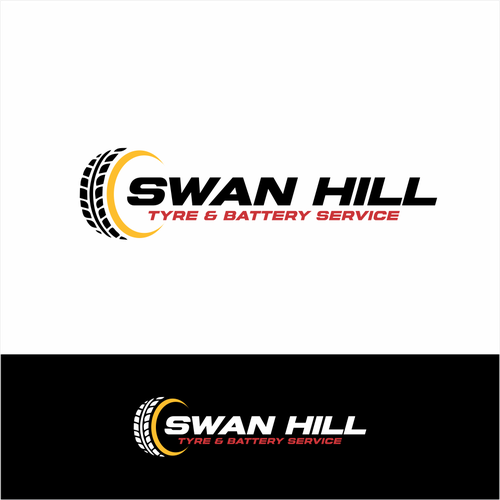 Create a modern masculine simple clean but very creative logo for a tyre retail shop using dunlop tyre colours Design by dimbro