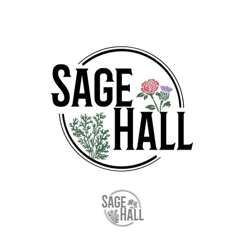 Sage Hall - Country Swing Dance & Wedding Venue Logo Design réalisé par BrainstormingDsg