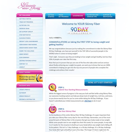 Create the next website design for Skinny Fiber 90 Day Weight Loss Challenge Design von grafixd