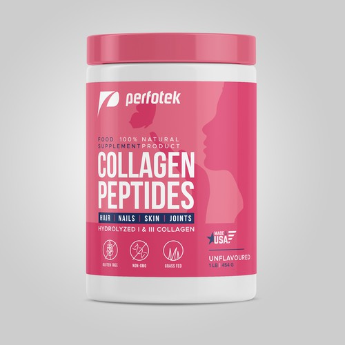 Packaging label for Collagen Peptides jar Design by Igor Calalb