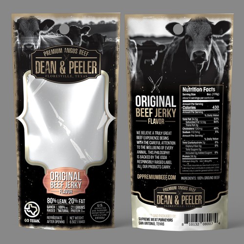 Beef Jerky Bag for Texas Angus Beef Brand Design by Dzhafir