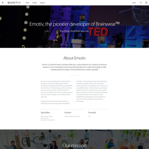 Redesign website for International Award Winning EEG system Design by Brace