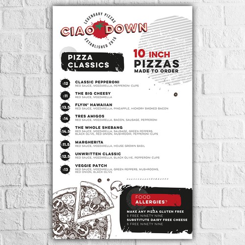 Diseño de Legendary Pizza Menu Boards for adventurers de SigalDesigns