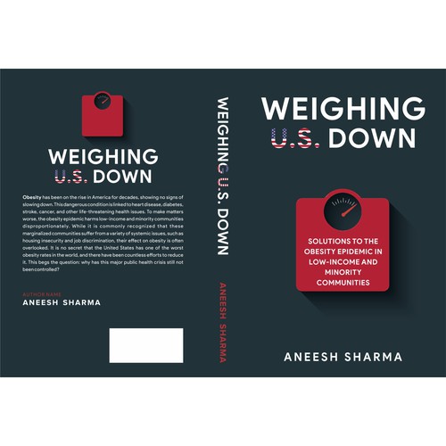 Book Cover: Non-fiction book on the obesity epidemic. Front, back, and spine - paperback & ebook. Diseño de kmohan