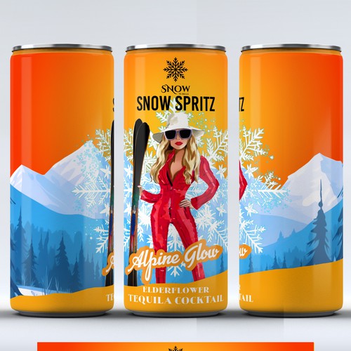 Snow Tequila Cocktail CANS Design by Windmill Designer™