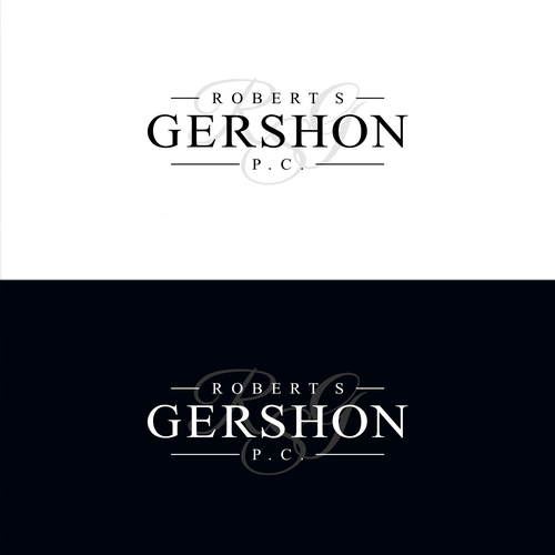 "Sleek, bold, and elegant logo design for a law firm" winning Logo & business card