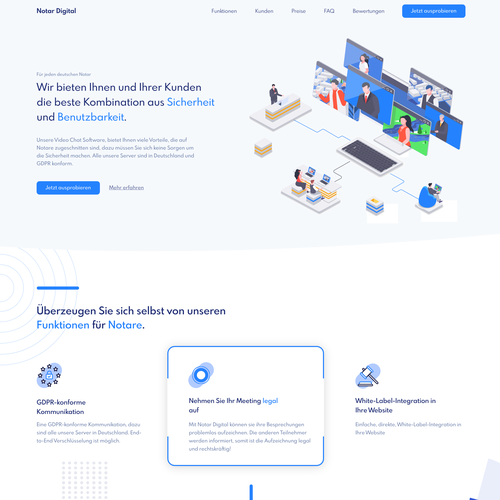 Landing Page For A Dedicated Video Call Saas Product For Notaries Public Web Page Design Contest 99designs