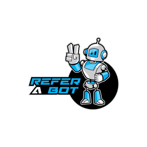 Robot Character/Mascot for Refer-A-Bot Company Design by Custom Logo Graphic