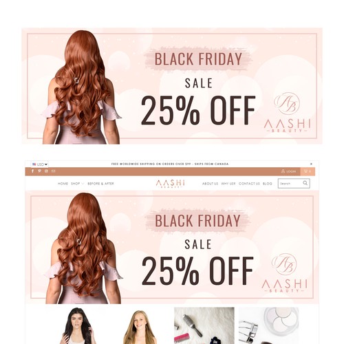 Design a beauty and hair website banner | Banner ad contest | 99designs