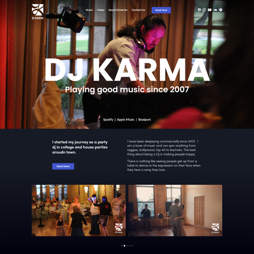 dj karma - playing good music since 2007 Design by ⚡️DesignBull⚡️