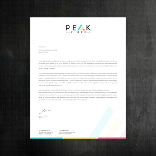 Creative, slick, professional Stationary for New Brand - Peak Fibre - Design by Felix SH