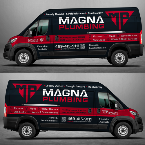 Informative, Clean Van Wrap for Plumbing Business Design by Max5k