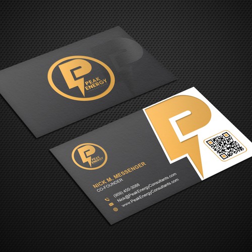 Modern Business Card Design for Electric Energy and Solar Company Design by VIVID_Design.