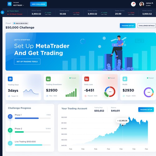 Analytics Dashboard Design for Fintech Website Design by FuturisticBug